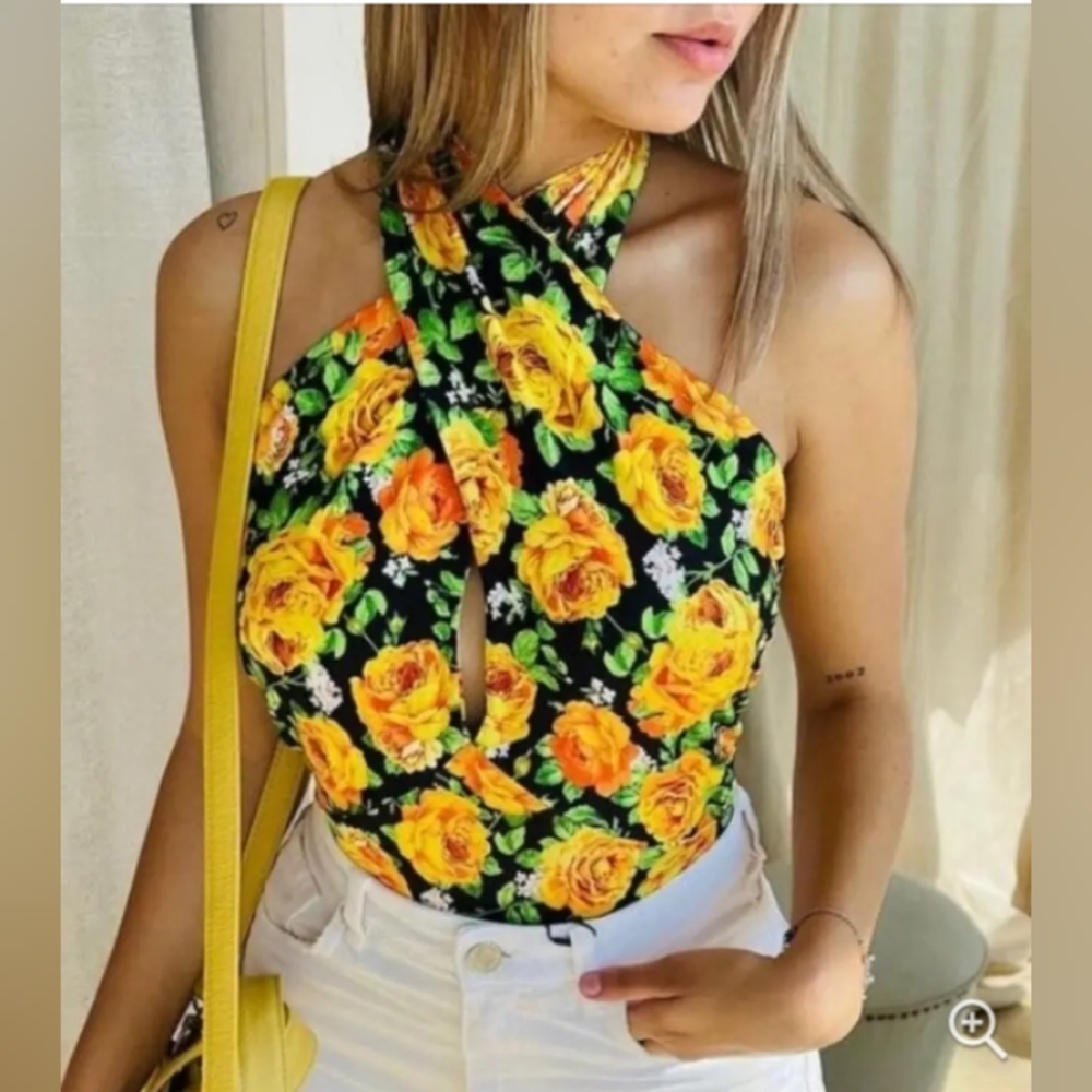 NWT Zara women's bodysuit, floral, size small